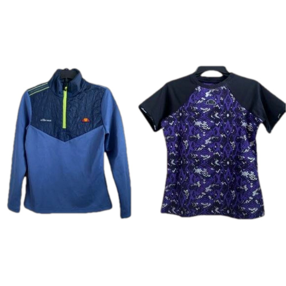 Ellesse Top Bundle New Size 6 Dellia Half Zip Golf Mid Layer and Shae Tee Shirt